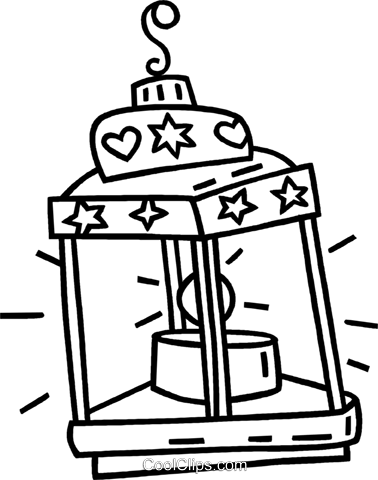 Candle In A Decorative Candle Holder Royalty Free Vector - Ship (378x480)