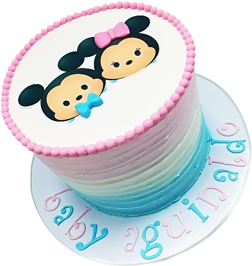 Mice Designed Cake - Tsum Tsum Sheet Cake (640x640)