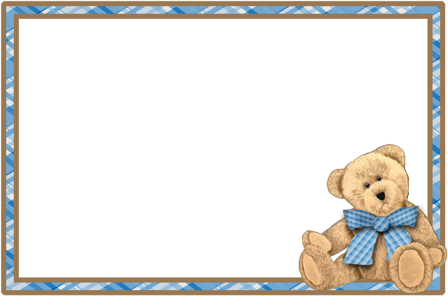 Decoupage - Teddy Bear Frame Png (1600x1067)