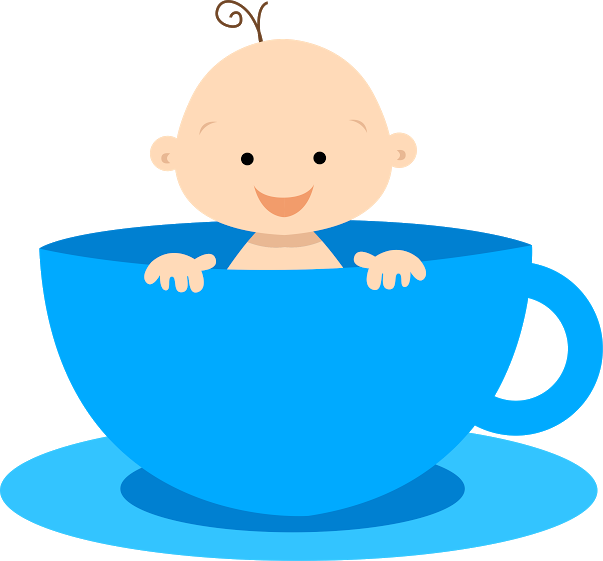 Baby Shower Child Infant Drawing Clip Art - Bebe Na Xicara Desenho (603x561)