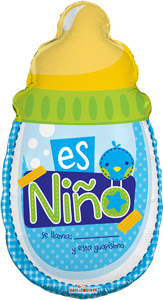 Globo Es Niño Biberon - Tetero Baby Shower Animado (600x600)