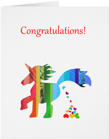 Gc006 Unicorn Congratulations Card - Greeting Card (521x600)