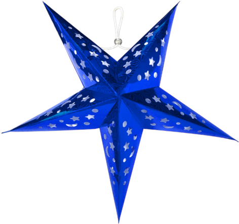 Blue Star Paper Lanterns - Lampshade (480x462)