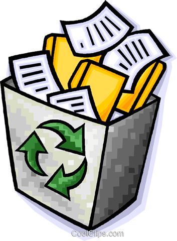 Recycle Box Royalty Free Vector Clip Art Illustration - Paper Recycle Bin Clipart (353x480)