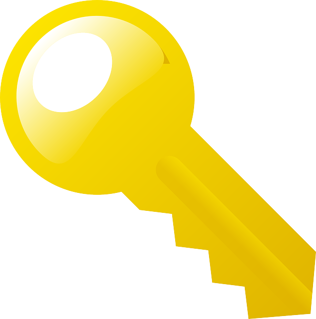 House, Key, Outline, Yellow, Car, Cartoon, Golden, - Key Vector Png (635x640)