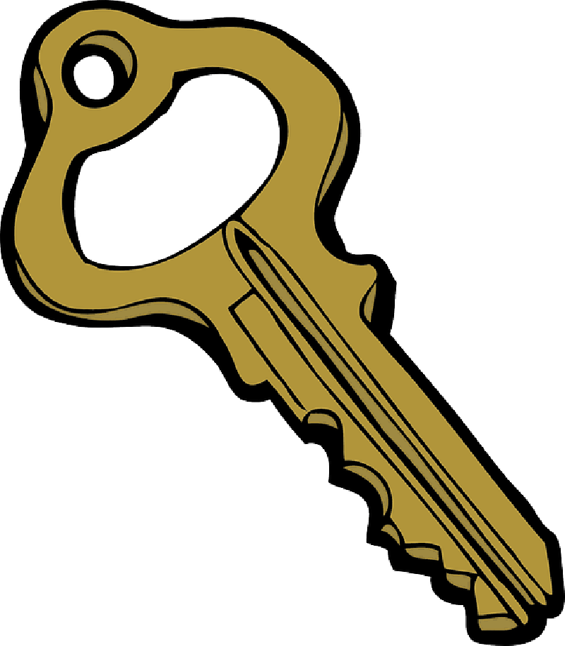 House, Home, Key, Outline, Open, Car, Cartoon, Lock - Key Clipart (800x915)