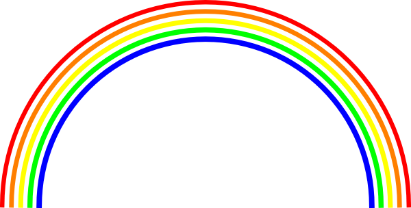 Rainbow Clipart Black And White - Rainbow Clipart Long (600x304)