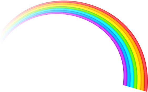 Rainbow Transparent Clipart Picture - Rainbow Transparent (600x383)