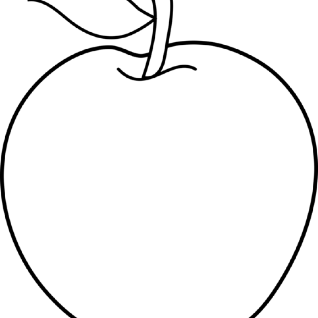 Apple Clipart Black And White Apple Clipart Black And - White Apple No Background (1024x1024)