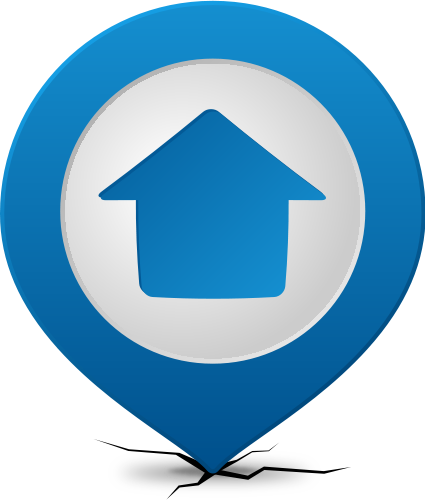 Location Map Pin Home Blue - Emblem (425x500)