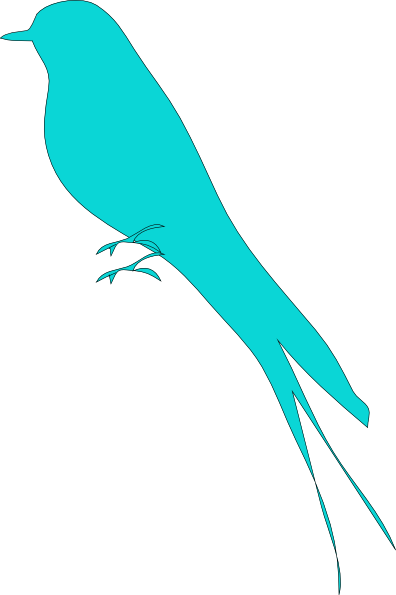 Malibu Blue Bird Clip Art At Clker - Bird Silhouette (396x595)