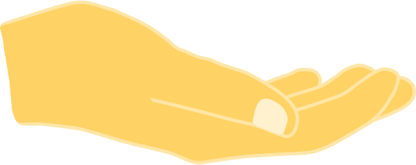 Large Hand Clipart - Palm Hand Vector Png (600x238)