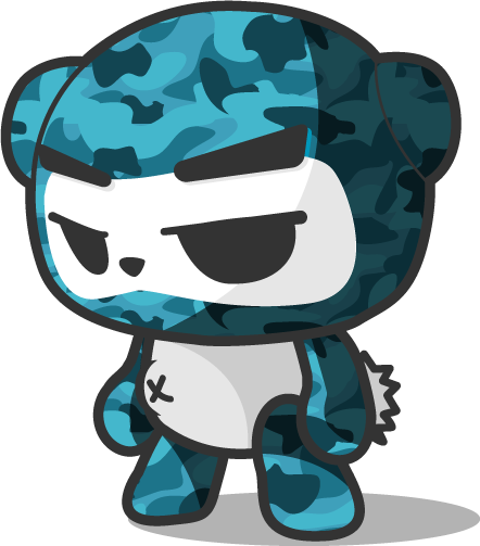 Military Camouflage Little Ninja Panda Thumbnail - Panda Ninja (442x503)