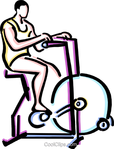 Person Riding A Stationary Bike Royalty Free Vector - Diabetic Management By Exercise (367x480)