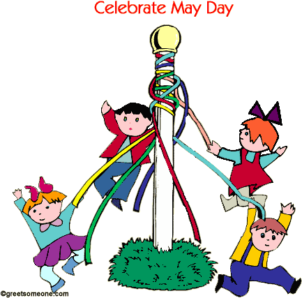 Celebrate May Day Children Animated Picture - May Day Clip Art (479x431)
