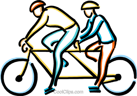 Two Person Bicycle Royalty Free Vector Clip Art Illustration - Two Person Bicycle Royalty Free Vector Clip Art Illustration (480x337)