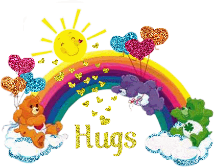 Hug Day 2017 Gif Image Free Download - Care Bear Happy Birthday (419x327)