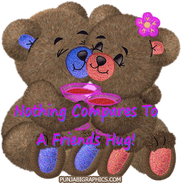 So Charming Cuddling Teddy Couple - Hug Day Images For Friends (381x364)