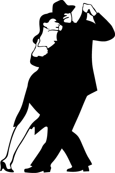 Tango Couple Dancing Wall Sticker - Vector Tango (374x560)