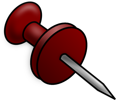 Free Red Push Pin Clip Art - Imagenes De Chinches Animados (454x393)