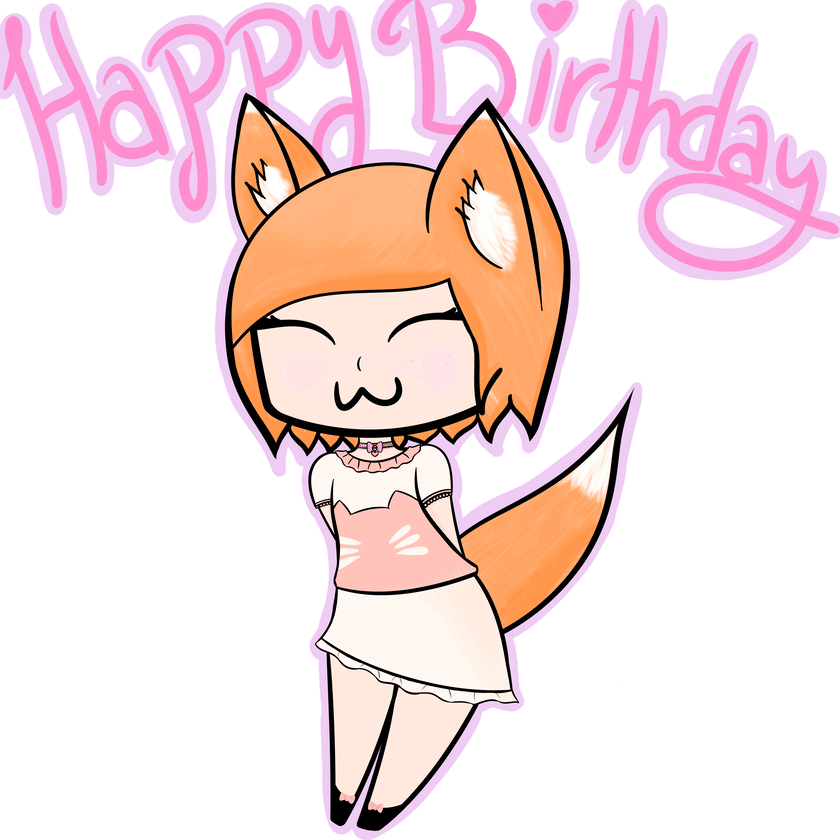 Happy Birthday Girl 25th Gif - Happy Birthday Fox Gif (840x840)