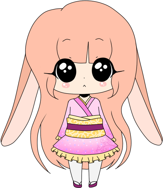 Kimono Chibi Bunny Girl ~ Sold~ By Xxxshippoxxx - Chibi Bunny Boy Transparent (666x888)
