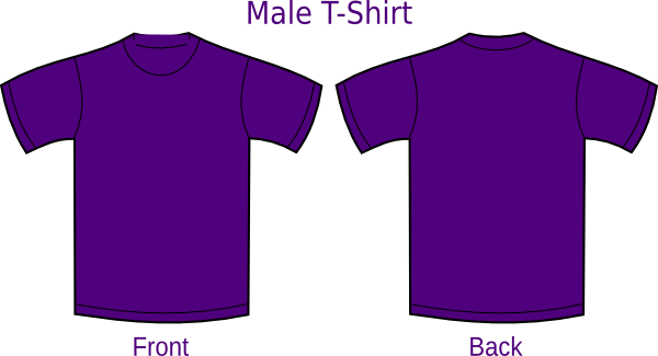 Purple Shirt Clip Art At Clker - Tshirt Front And Back (600x325)
