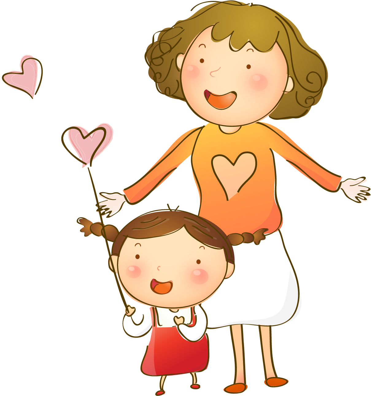 Woman Cartoon Mothers Day Illustration - Amor A La Familia (1654x1654)