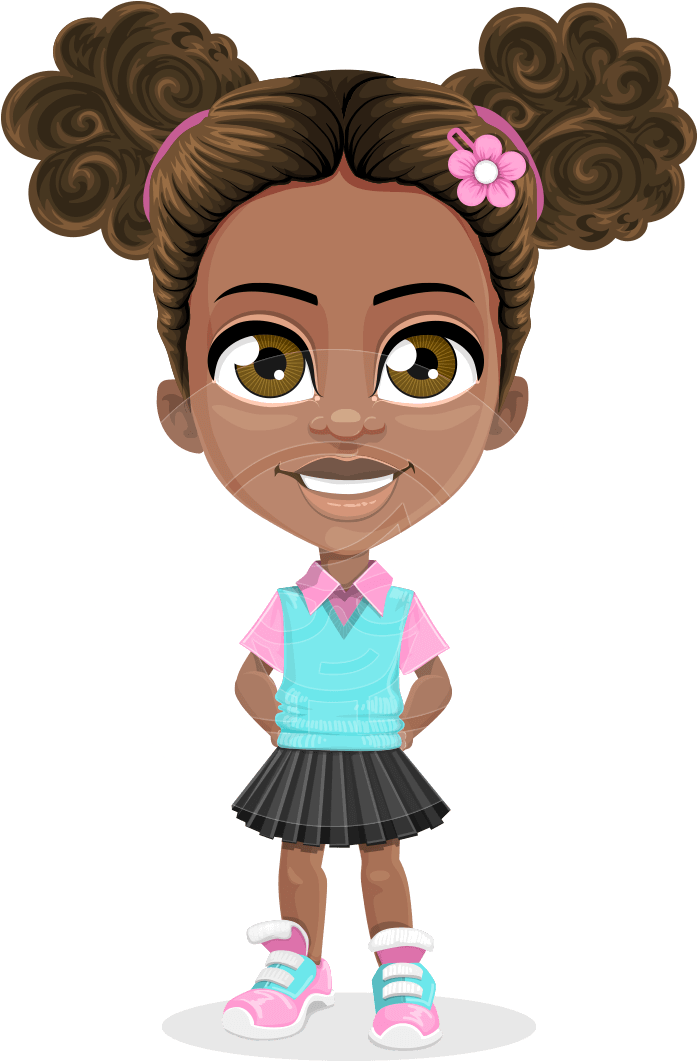 Cartoon Kids Little Girl And Boy Royalty Free Vector - Little Girl Cartoon Png (957x1060)