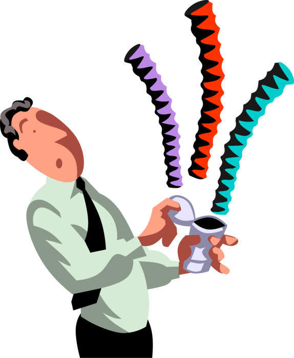 Vector Illustration Of Businessman Surprised Opening - Cartoon (574x700)