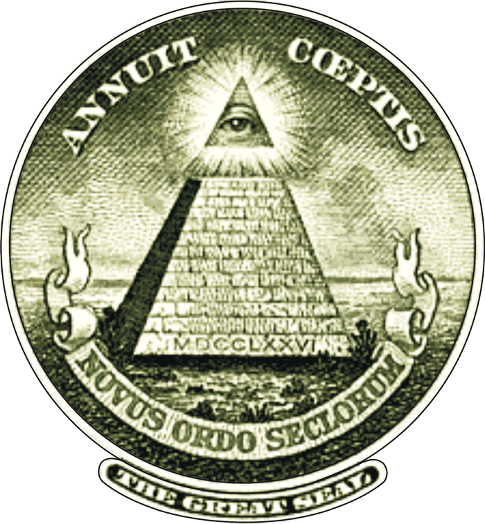 Great Seal Of The United States Illuminati All-seeing - Illuminati Black And White (700x757)