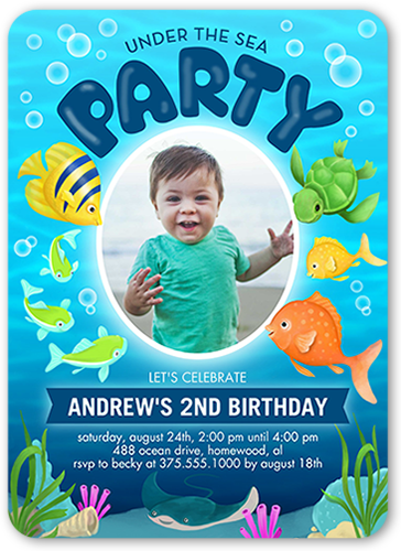 Nautical Birthday Invitations Shutterfly - 2nd Birthday Invitation Card For Boy (364x500)
