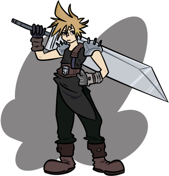 Cloud Strife By Jamtoon - Cartoon (894x894)