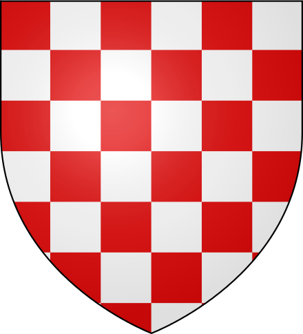 A Heraldic Escutcheon Chequy Gules And Argent - Antwerp Flag (440x484)