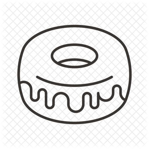 Donut Icon - Drawing (512x512)