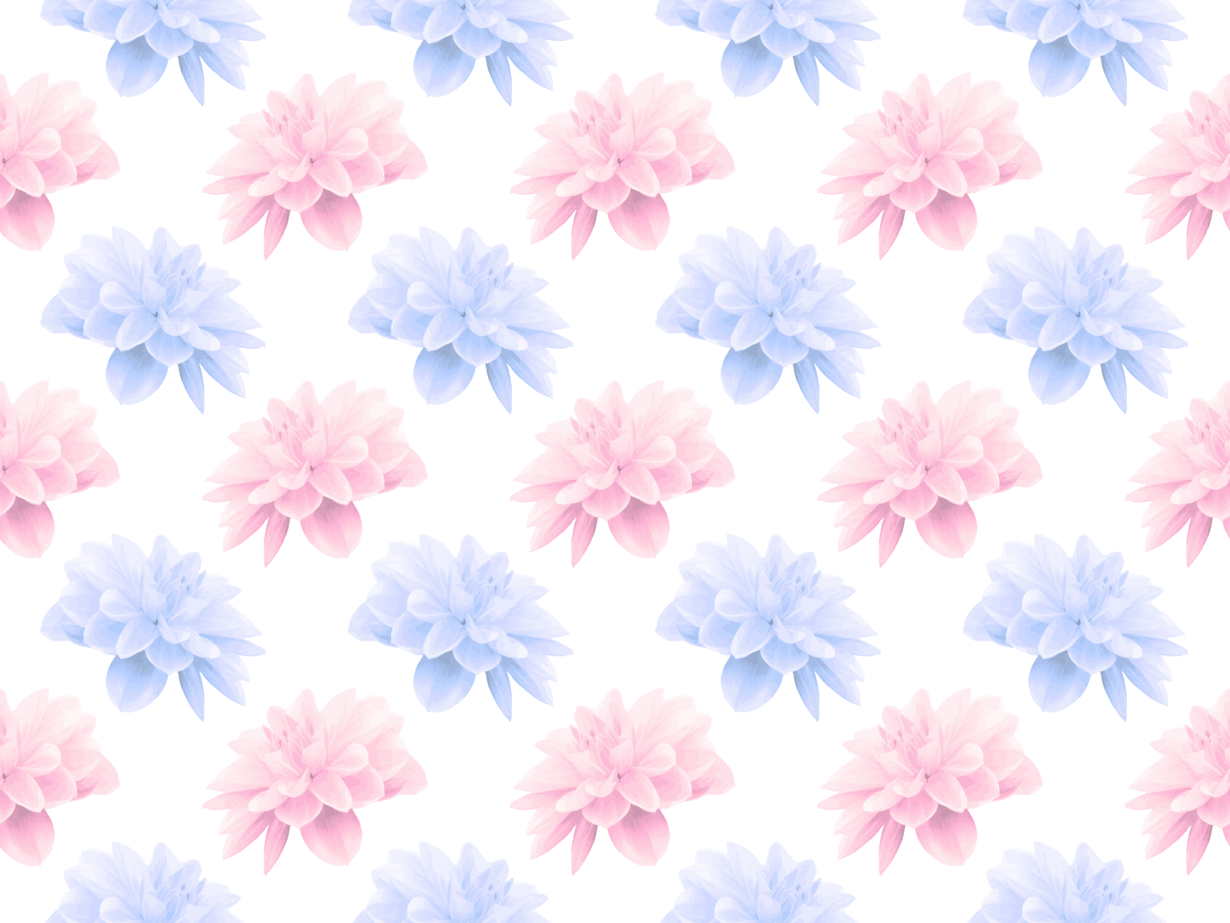 Blue And Pink Flowers Vector Clipart Image Free Stock - Clip Art (2400x1800)