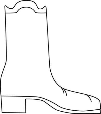 Boots Clipart Black And White Clipart - Black And White Boot (421x475)