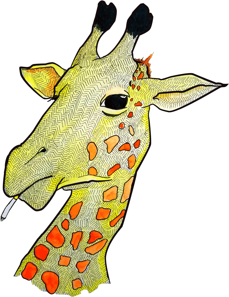 Smoking Giraffe Png Transparent Image - Giraffe Smoking (1024x1024)