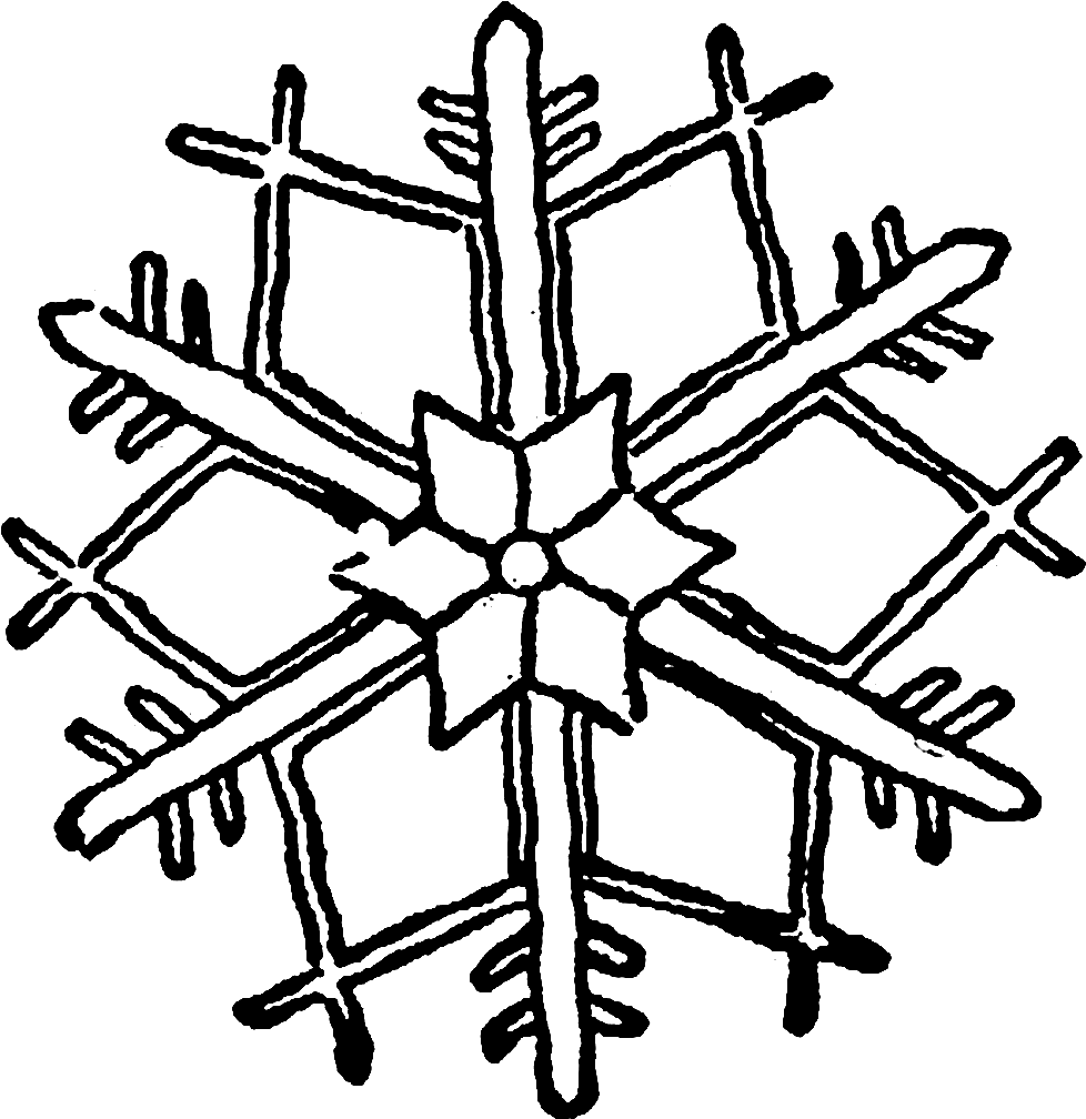I Especially Like The First Snowflake Illustration - Line Art (1224x1174)