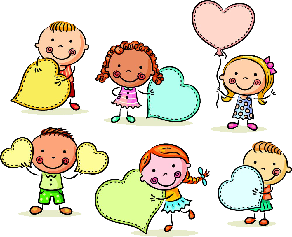 Child Animation Drawing Dessin Animxe9 - Crianças Corações (1000x813)