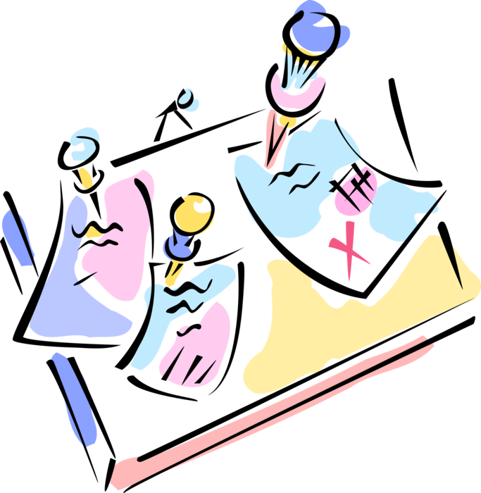 Vector Illustration Of Message Bulletin Board Or Noticeboard - Vector Illustration Of Message Bulletin Board Or Noticeboard (683x700)