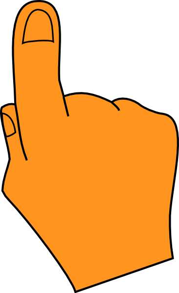 Pointing Finger Orange Clip Art At Clker - Pointing Hand Clip Art (366x599)
