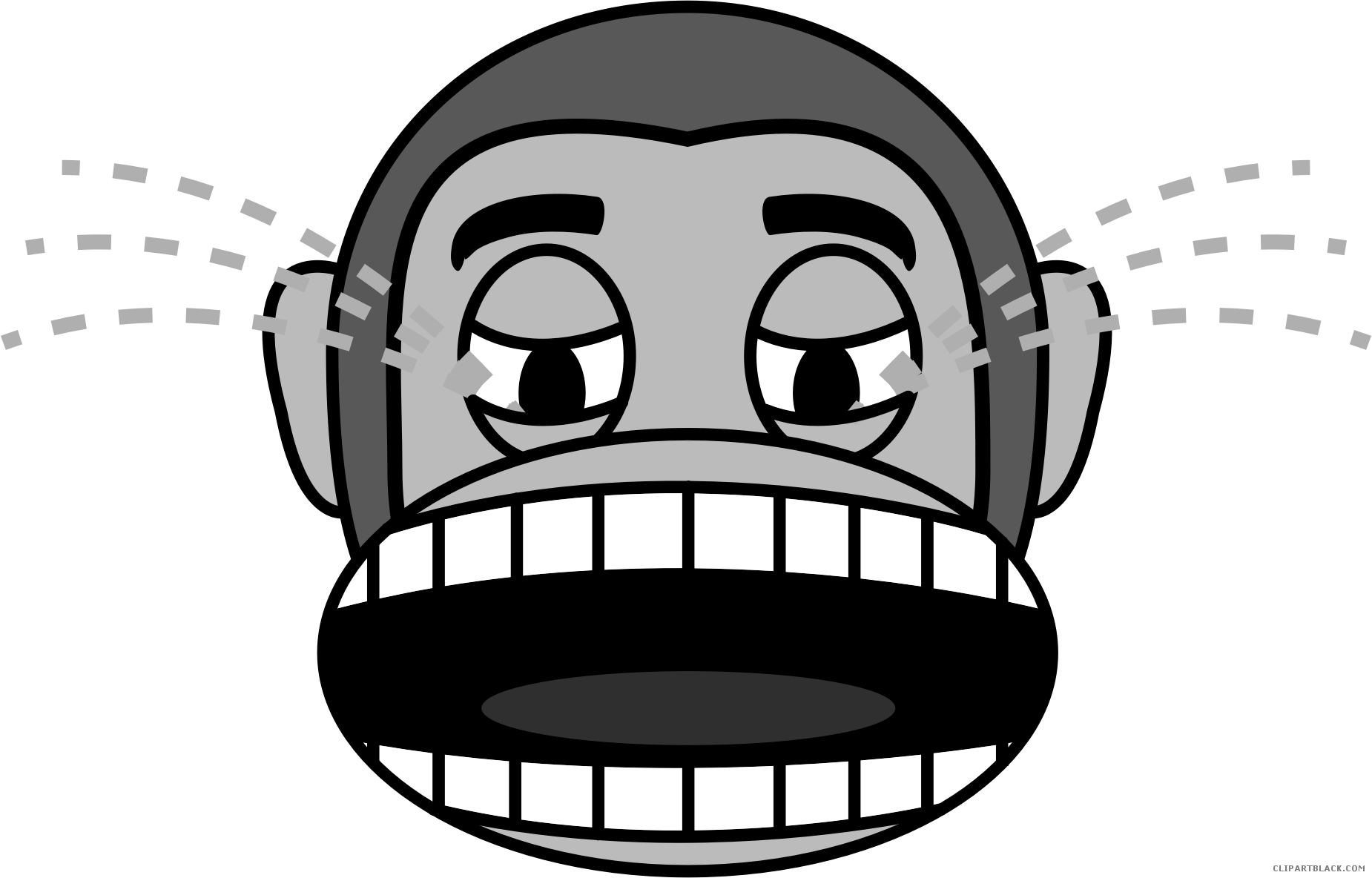Monkey Emojis Animal Free Black White Clipart Images - Angry Face Monkey Cartoon (1850x1184)