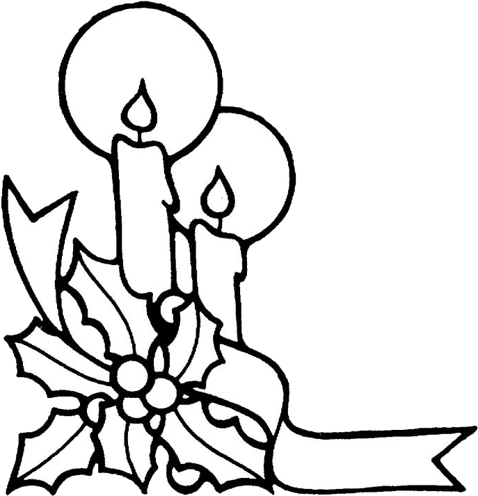Christmas Candles Coloring Pages 2 - Yule Spell (693x720)