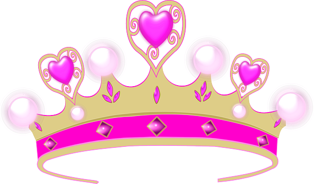 Pink Princess Crown Cute Digital Clipart, Princess - Princess Crown Png (640x376)