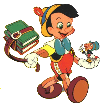 Pinocchio Clipart Animated - Pinocho En La Escuela (380x380)