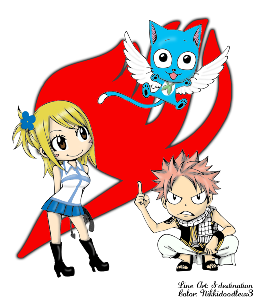 Lucy Natsu And Happy From Fairy Tail (830x963)