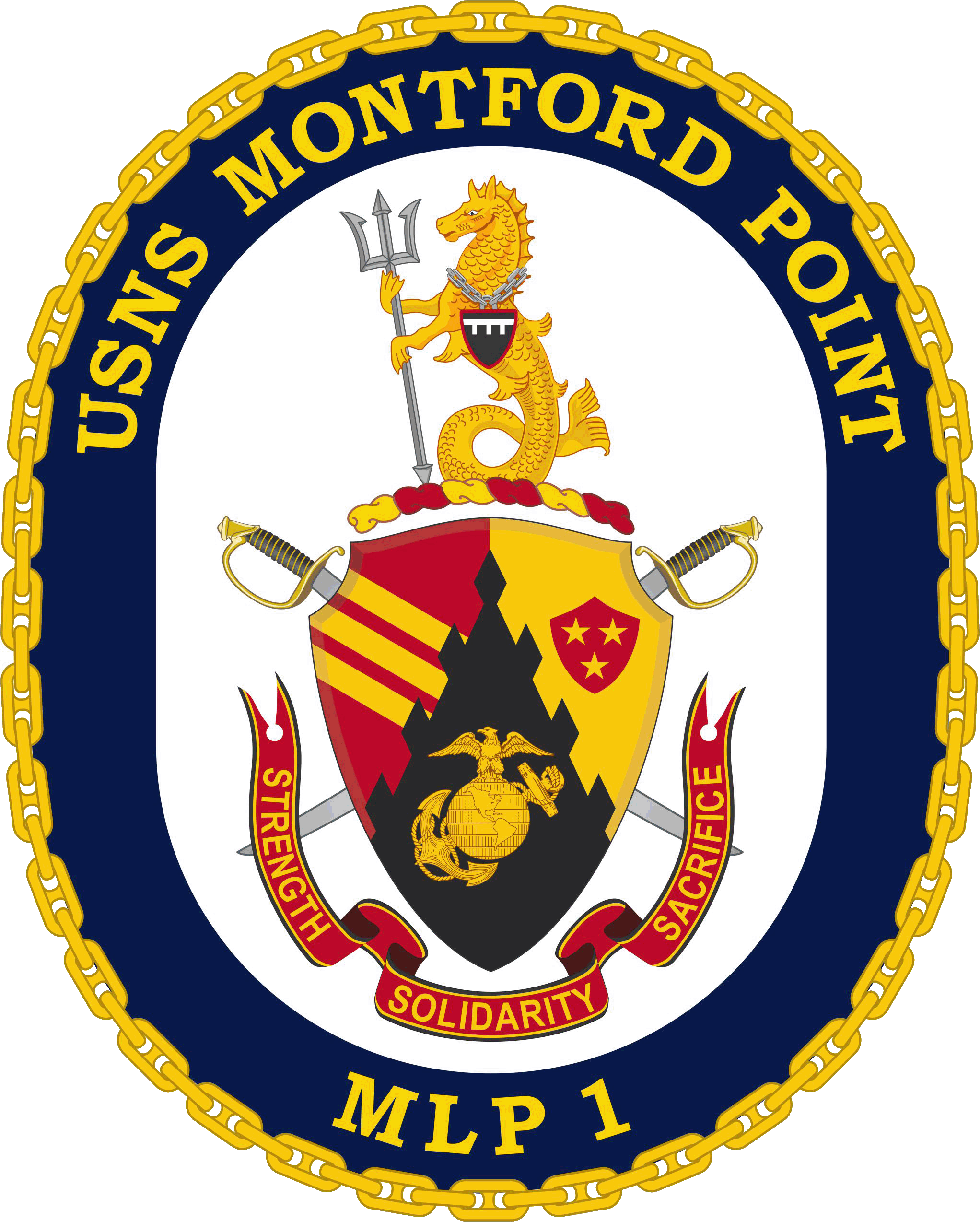 Per Pale Gules And Or, In Dexter Three Bendlets And - Uss Bonhomme Richard Logo (2044x2548)