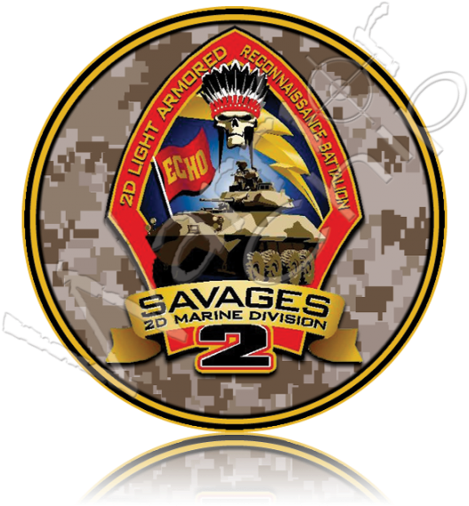 Marine Corps 2d Light Armored Rb Savages - Emblem (540x600)