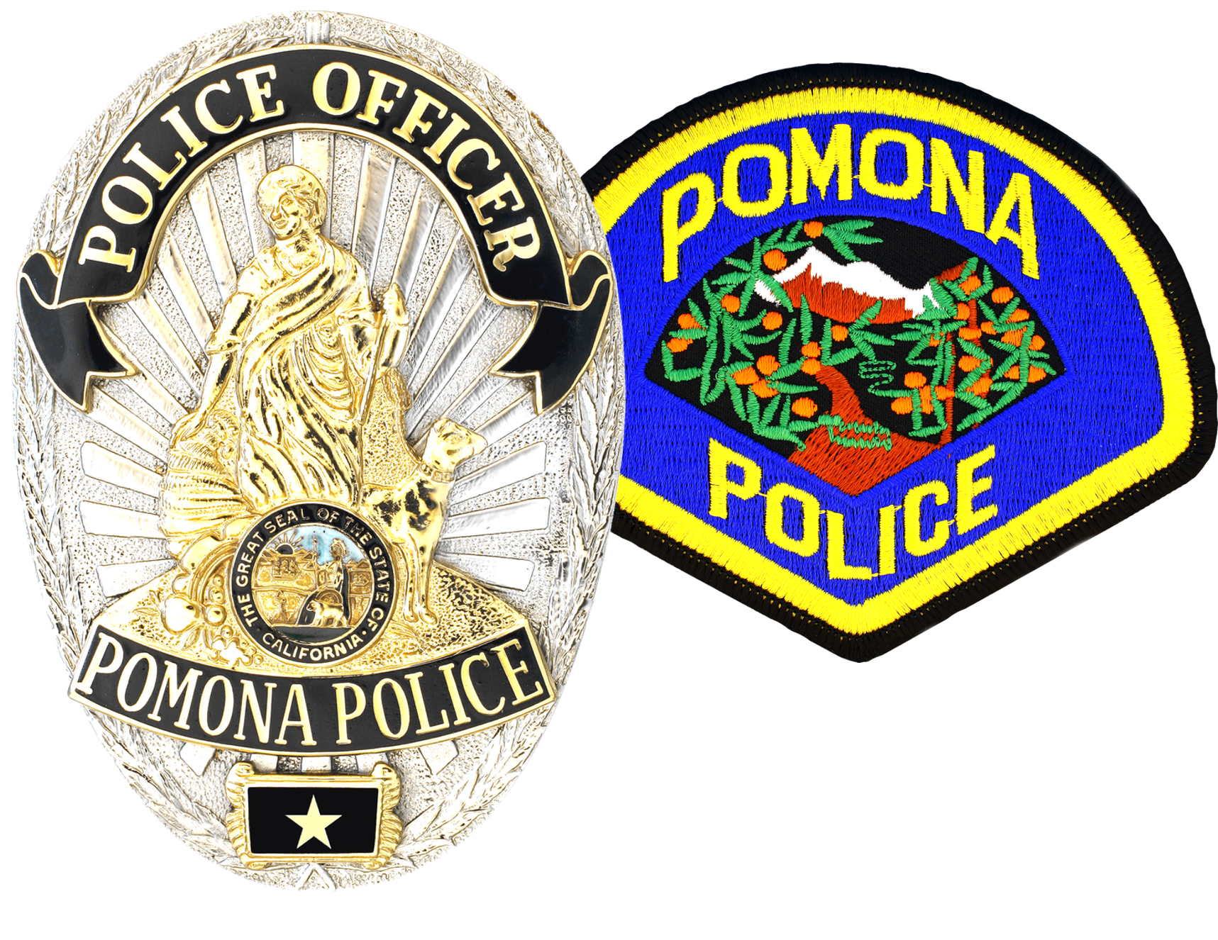 Combo Badge And Patch - Pomona Police Department (1746x1426)
